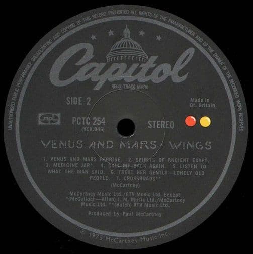 WINGS PAUL McCARTNEY Venus And Mars Vinyl Record LP Capitol 1975